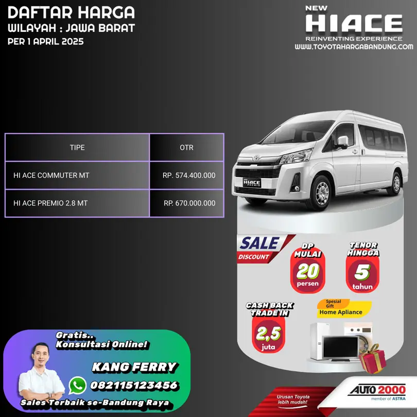 Harga Toyota Hiace Bandung