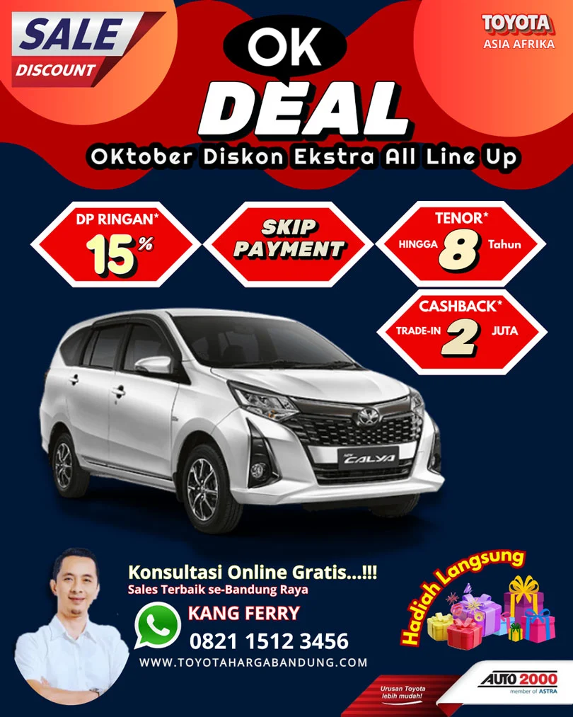 Promo Toyota Calya Bandung - Beli Toyota Calya Baru - Kredit Ringan Toyota Calya